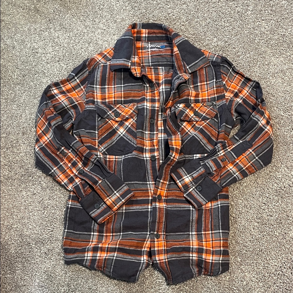 Like new Boys soft Tony Hawk orange and gray flannel